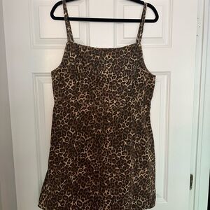 NWT Zara Leopard Print Denim Mini Dress - New with Tag